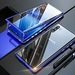Phone Case For Apple Samsung Galaxy Full Body Case A72 S10 Note 10 A71 S23 S22 S21 S20 Plus Ultra Transparent Magnetic Double Sided Transparent Solid Colored Tempered Glass Metal Lightinthebox