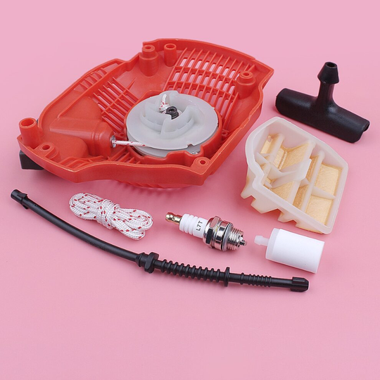Recoil Pull Starter For Husqvarna 445 450 Air Fuel Filter Line Handle Grip Rope Spark Plug Chainsaw Replace Spare Part
