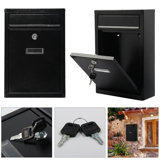 Classic Steel Wall Mounted Mail Post Box With Letter Box With Keys