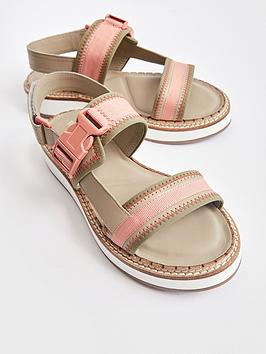 White Stuff Sports Clasp Leather Sandal - Green