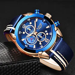 LIGE Sport Watch Quartz Watch for Men's Men Analog Quartz Sporty Chronograph Day Date Alloy Leather / One Year Lightinthebox