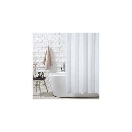 KAV Anti-Mould Shower Curtains, Long/Extra Large-100 (Choose your size from the drop-down menu), Polyester, White, Standard Size: 180 cm x 180 cm