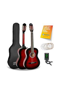 3Rd Avenue Full Size Classical Guitar Pack - Redburst