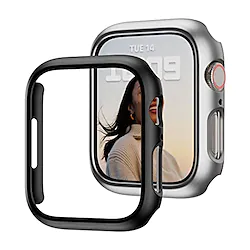 2 pack compatible for apple watch series 7 45mm case hard pc bumper case protective cover frame for iwatch series 7 45mm accessories no screen protectorblacksilver Lightinthebox
