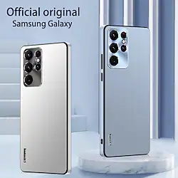 Phone Case For Samsung Galaxy Back Cover S22 S22 Plus S22 Ultra S21 Ultra Plus S21 Frosted Full Body Protective Dustproof Solid Colored TPU PC Metal Lightinthebox