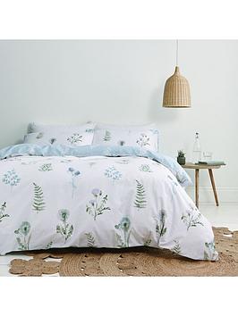 Bianca Fine Linens Meadow Flowers Egyptian Cotton Duvet Cover Set - White