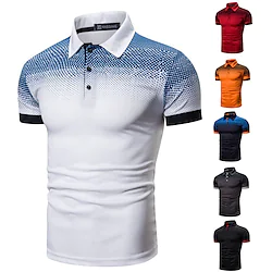 Men's Golf Shirt Tennis Shirt Quick Dry Moisture Wicking Lightweight Short Sleeve T Shirt Top Slim Fit Gradient Color Summer Tennis Golf Running Lightinthebox