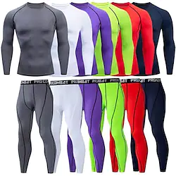 sports fitness suit men's gym basketball running training bottoming quick-drying tights long-sleeved trousers men Lightinthebox