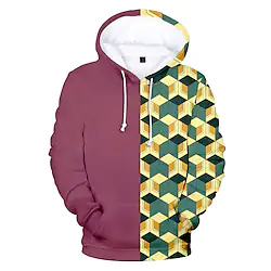Inspired by Demon Slayer Tomioka Giyuu Cosplay Costume Hoodie Cartoon 3D Harajuku Graphic Kawaii Hoodie For Men's Women's Adults' Polyester / Cotton Blend Lightinthebox