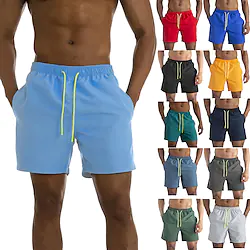 Men's Swim Shorts Swim Trunks Board Shorts Bottoms Breathable Quick Dry Lightweight Drawstring Mesh Lining With Pockets - Swimming Surfing Beach Water Sports Solid Colored Summer Lightinthebox