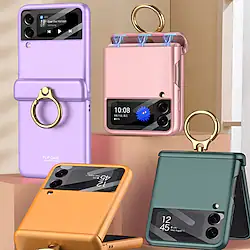 Phone Case For Samsung Galaxy Flip Z Flip 4 Pencil Holder with Stand Magnetic Solid Colored TPU Lightinthebox