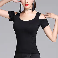 Latin Dance Top Women's Training Short Sleeves Natural Modal Lightinthebox