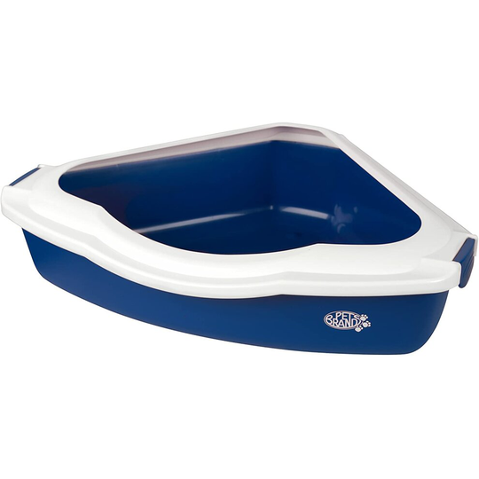 Blue Large Litter Box Cat Pet Litter Box Spill Proof Rounded Corners
