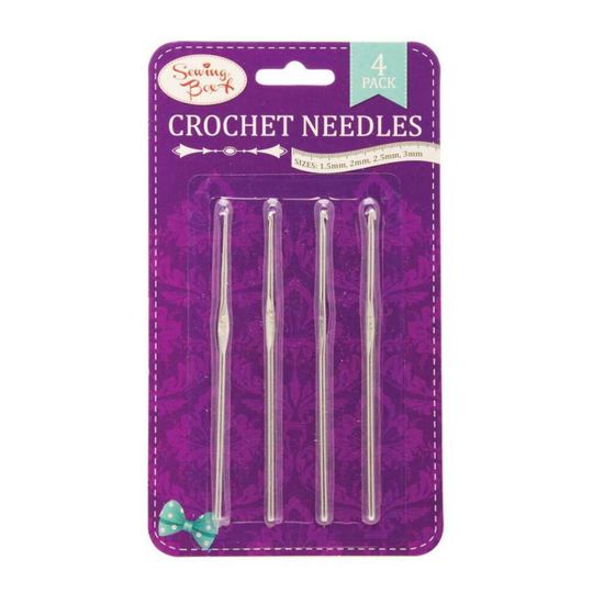 4 SET ALUMINIUM CROCHET HOOKS YARN KNITTING NEEDLES SET 1.5MM-3MM