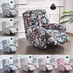 Stretch Recliner Slipcover Graphic Print Recliner Chair Cover Anti-Slip Fitted Cover Couch Furniture Protector with Elastic Bottom(Include 1 Backrest Cover, 1 Seat Cover, 2 Armrest Cover) Lightinthebox