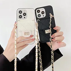 Phone Case For Apple Wallet Card iPhone 14 Pro Max 13 12 11 SE 2022 X XR XS Max 8 7 Wallet Dustproof with Removable Cross Body Strap Solid Colored PU Leather Lightinthebox