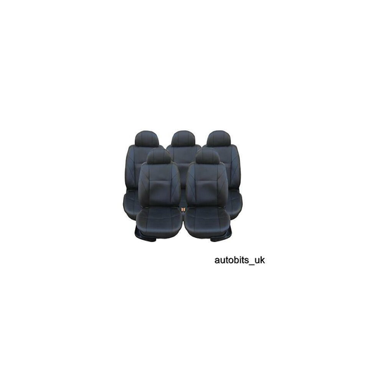 FULL SET BLACK LEATHER 5X SEAT COVERS FOR 5 SEATER VW TOURAN SHARAN
