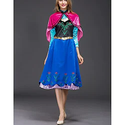 Anna Dress Outfits Masquerade Women's Movie Cosplay Cute Party Designer Blue Dress Shawl Carnival Masquerade Polyster / Wash separately / Washable / Classic Timeless / Chic Modern Lightinthebox