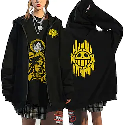 Inspired by One Piece Trafalgar Law Cartoon Manga Outerwear Anime Harajuku Graphic Kawaii Outerwear For Men's Women's Unisex Adults' Hot Stamping 100% Polyester Lightinthebox