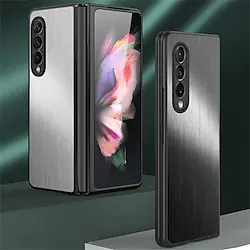 Phone Case For Samsung Galaxy Full Body Case Z Fold3 Shockproof Dustproof Solid Colored Stainless Steel Lightinthebox