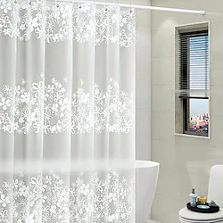Shower Curtains White Carved Bathtub Curtain Modern PEVA Waterproof with Hooks 1pc Lightinthebox