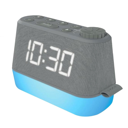 i-box MiniGlow Alarm Clock Radio USB Charger FM Radio Dimmable LED Display Grey