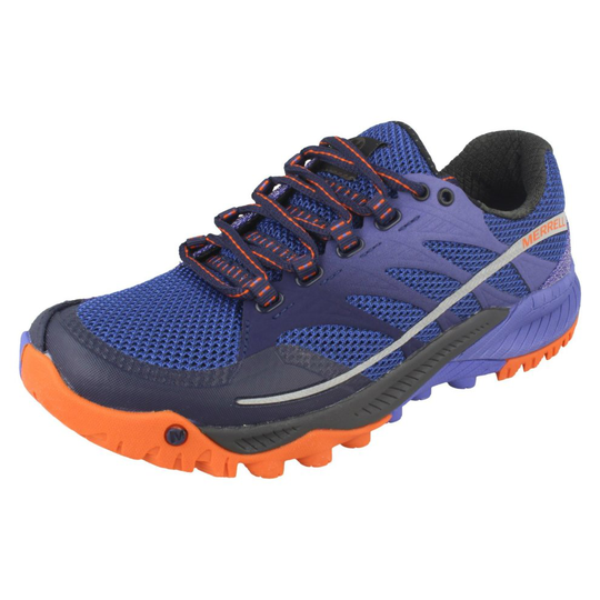 (UK 3.5, Surf the Web (Blue)) Ladies Merrell Lace Up Trainers All Out Charge