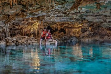 Discover a Mayan Adventure with cenotes & a lagoon. Snorkel & Buffet included.