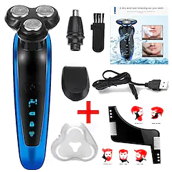 Mens Electric Razor for Men Electric Face Shavers Rechargeable Shaving Men's Cordless Razors Waterproof Wet Dry 3 in 1 Rotary Shavers Beard Nose Mustache Trimmer USB Charging Lightinthebox