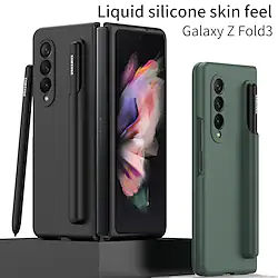 Phone Case For Samsung Galaxy Full Body Case Z Fold3 Portable Shockproof Dustproof Solid Colored TPU Lightinthebox