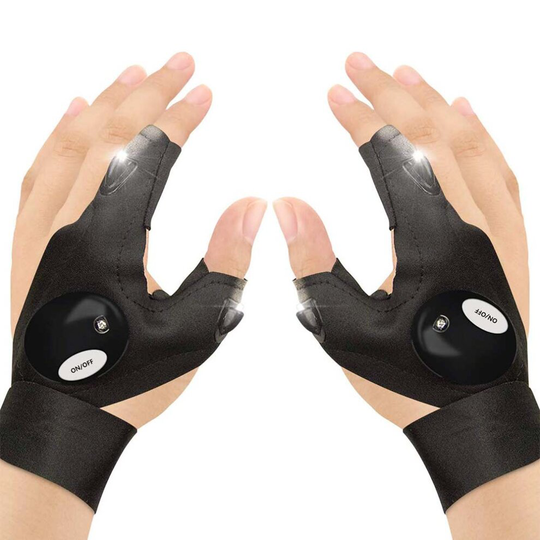 Finger Gloves with LED Light Flashlight Tools Outdoor Gear Rescue Torch