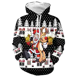 Inspired by Christmas Snowman Santa Claus Reindeer Hoodie Cartoon Manga Anime Graphic Hoodie For Men's Women's Unisex Adults' 3D Print 100% Polyester Lightinthebox