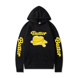 Inspired by KPOP BTS Butter Hoodie Cartoon Manga Anime Harajuku Graphic Kawaii Hoodie For Men's Women's Unisex Adults' Hot Stamping 100% Polyester Lightinthebox