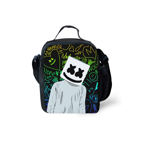 (Pattern 12) Marshmallow DJ Lunch Bag Thermal Insulated Cool UK