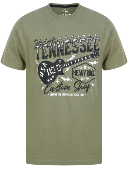 T-Shirts Tennessee Custom Shop Motif Cotton Jersey T-Shirt in Deep Linchen Green - South Shore / S - Tokyo Laundry