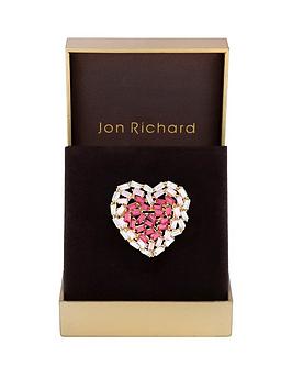 Jon Richard Gold Plated Pink And Crystal Scattered Brooch - Gift Boxed