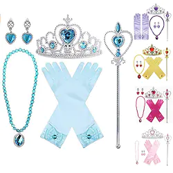 Princess Gloves Crown Outfits Girls' Movie Cosplay Cosplay Vacation Dress Halloween Purple Yellow Rosy Pink Dress Gloves Crown Halloween Carnival Masquerade Tulle Satin Lightinthebox