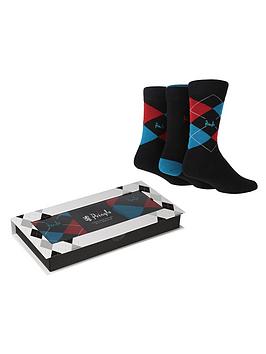 PRINGLE 3 Pack Gift Box Socks - Multi, Black, Men