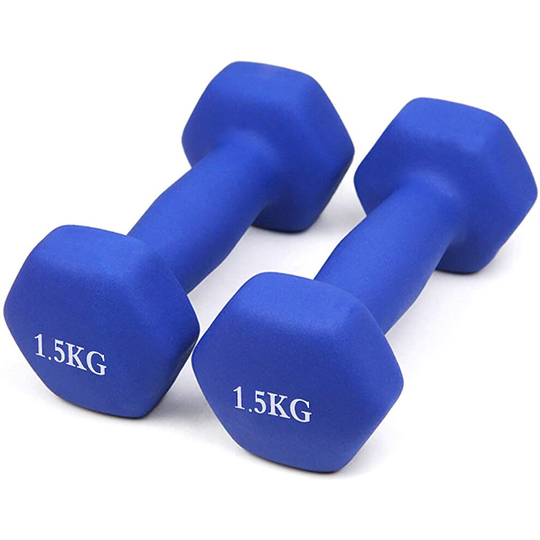 Neoprene Dumbbells Hand Weights PAIR 1.5kg