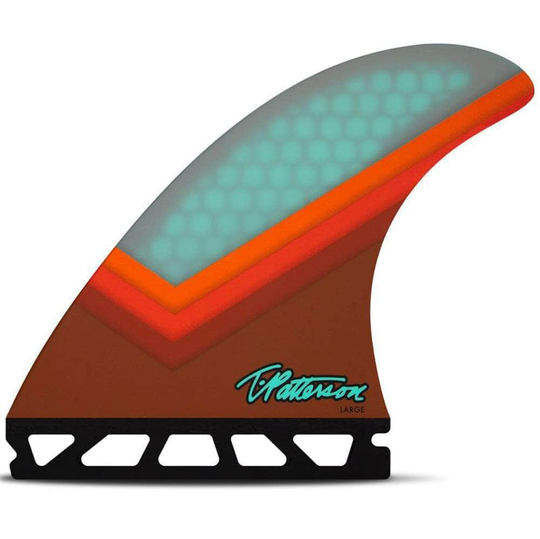 Futures TP1 Honeycomb Surfboard Fins - Teal/Orange Brown