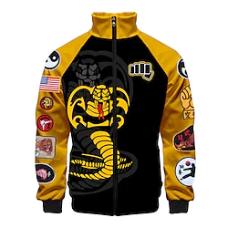 Inspired by Cobra Kai Karate Kid Hoodie Cartoon Manga Anime Harajuku Graphic Kawaii Outerwear For Men's Women's Unisex Adults' 3D Print 100% Polyester Lightinthebox