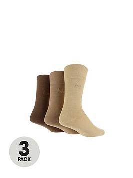 Pringle 3Pk Gentle Grips Socks - Beige
