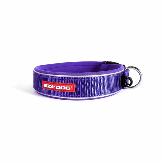 (PURPLE, LARGE) EzyDog Neo Classic Dog Collar | Neoprene Dog Collar