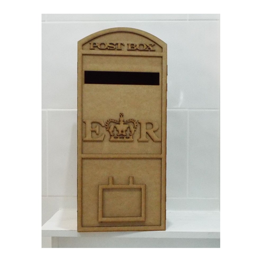 LARGE Wedding Card Post Box Royal mail Style 3mm laser cut mdf Flat Packed (PB1)