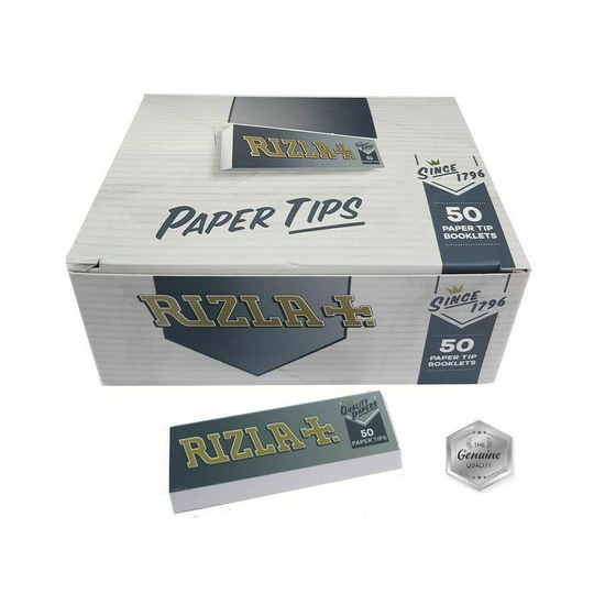 (50 Booklets (Full Box)) NEW RIZLA SILVER Rolling Paper Roach Filter Tips Roach Book
