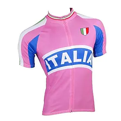 21Grams Women's Cycling Jersey Short Sleeve Bike Jersey Top with 3 Rear Pockets Mountain Bike MTB Road Bike Cycling Breathable Quick Dry Moisture Wicking Back Pocket Rosy Pink Italy National Flag Lightinthebox
