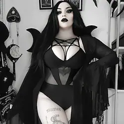 Goth Girl Retro Vintage Gothic Lolita Punk Gothic Masquerade Women's Costume Vintage Cosplay Leotard / Onesie Masquerade Lightinthebox