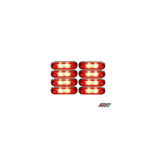 8x Flush Fit 2 Led Red Rear Side Tail Marker Lights Lamps 12v For Kelsa Bar