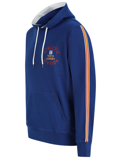 Hoodies / Sweatshirts Lawthorn Brushback Fleece Pullover Hoodie with Tape Sleeve Detail in Sodalite Blue - Tokyo Laundry / S - Tokyo Laundry