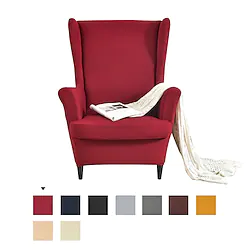 Solid Color Stretch Wingback Chair Cover Wing Chair Slipcovers Spandex Fabric Wingback Armchair Covers with Elastic Bottom for Living Room Bedroom Decor Lightinthebox